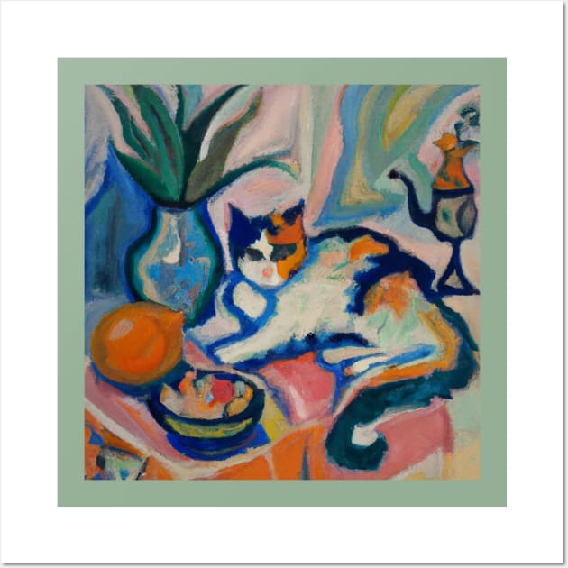 Still Life With a Cat in the Style of Matisse Wall Art by Star Scrunch